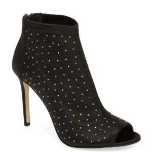Jewel Badgley Mischka Margarita Bootie Embellished Peep Toe Black New In Box